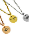 Mini Disc Handwriting Necklace