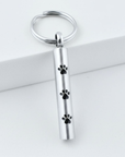 Paw Print Cylinder Keychain Urn
