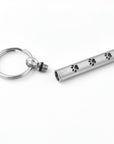 Paw Print Cylinder Keychain Urn