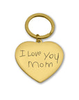 Gold Handwriting Heart Keychain