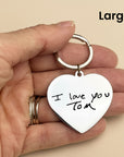 Gold Handwriting Heart Keychain