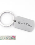 Small Handwriting Dog Tag Keychain