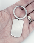 Small Handwriting Dog Tag Keychain
