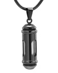 Glass & Steel Window Cylinder Urn Necklace