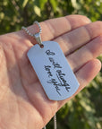 Dog Tag Handwriting Necklace