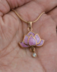 Pink Lotus Blossom Urn Necklace