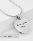 Handwriting Heart Urn Charm, Silver, Showing handwriting sample