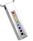 Rainbow Bar Cremation Urn Necklace