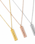 Rectangle Bar Handwriting Necklace