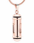 Glass & Steel Window Cylinder Urn Necklace