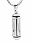 Glass & Steel Window Cylinder Urn Necklace