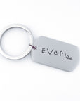 Small Handwriting Dog Tag Keychain