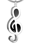 Treble Clef Cremation Urn Necklace
