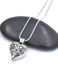 Always In My Heart Locket Necklace - Floral Back of Pendant - Sarah & Essie