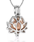 Lotus Flower with Heart Cremation Jewelry