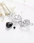 Lotus Flower with Heart Cremation Jewelry