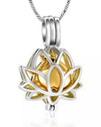 Lotus Flower with Heart Cremation Jewelry