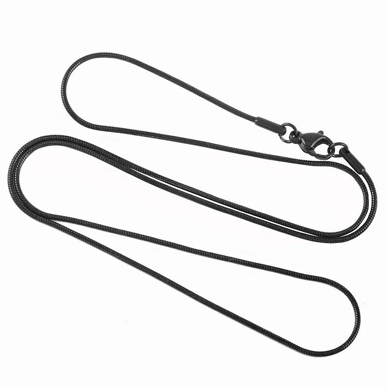 Stainless Steel Snake Chain Necklace Cremation Jewelry Accessories My Sweetest Memories 18" Snake Chain Black