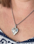 Blue Paw Print Ashes Necklaces with Box Chain on Model