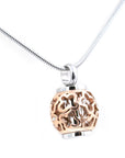 Round Openwork with Butterflies Urn Necklace Sarah & Essie Rose Gold