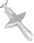 Cross with Crystal Wings and Heart Cremation Jewelry