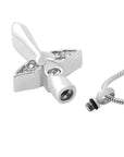 Cross with Crystal Wings and Heart Cremation Jewelry