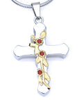 Cross with Crystal Flowers
