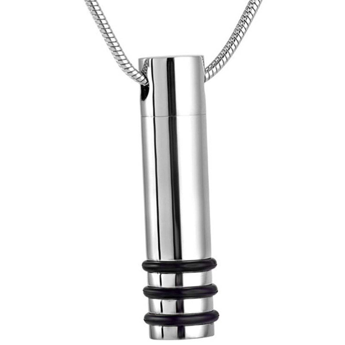 Stainless Steel and Rings Cylinder Urn Necklace Sarah & Essie