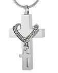 Collet Cross with Crystals Cremation Jewelry
