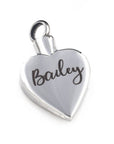 Back of paw print urn necklace with optional custom engraving