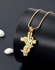 Gold Butterflies Cross Ashes Necklace