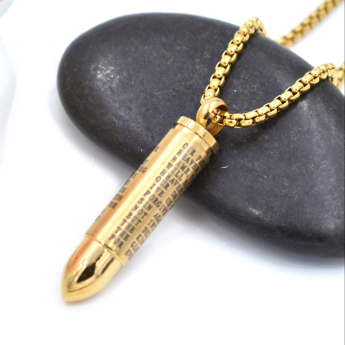 Lord's Prayer Bullet - Silver or Gold Urn Necklace Sarah & Essie