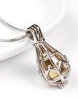 Caged Teardrop Memorial Necklace