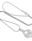 CZ Teardrop Ribbon Heart Urn Necklace Sarah & Essie