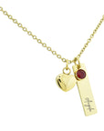 Grandma Necklace with Optional Heart Urn and Birthstone