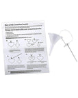 Filling kit including funnel, pin and instructions