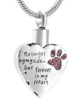Pink Paw Print Ashes Necklace on White Background