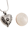 Paw Print Heart Locket Urn Necklace Sarah & Essie
