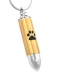 Paw Print Bullet Cremation Jewelry