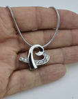 Crystal Ribbon Heart Urn Necklace