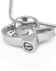 Crystal Ribbon Heart Urn Necklace