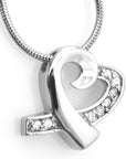 Crystal Ribbon Heart Urn Necklace