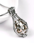 Caged Teardrop Memorial Necklace