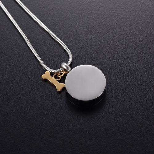 Round Paw Print with Gold Bone Urn Necklace Sarah & Essie