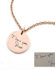 Signature Handwriting Disc Necklace