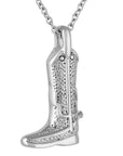 Silver Cowboy Boot Cremation Jewelry