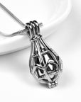 Caged Teardrop Memorial Necklace