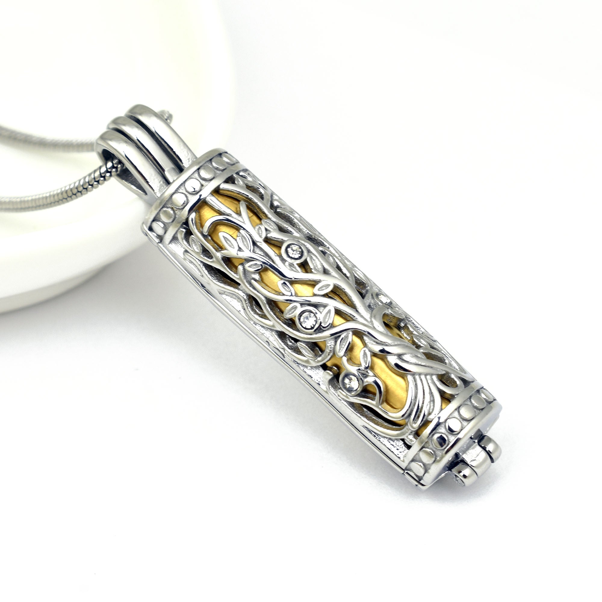 Cylinder Tree of Life Urn Necklace
