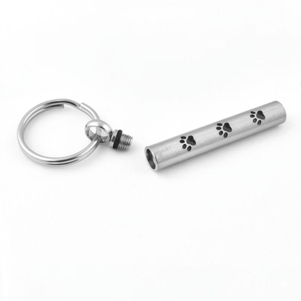 Paw Print Cylinder Keychain Urn