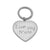 Heart-shaped keychain with 'I Love You Mom' engraving on a white background